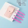 Button powder pack pink eyebrow clip 4-piece set