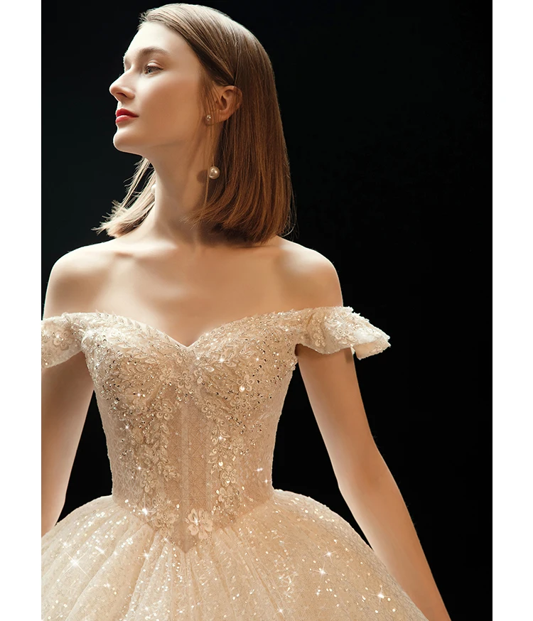 
 Новое поступление 2021, бальное платье в западном и Европейском стиле, роскошное светящееся свадебное платье  