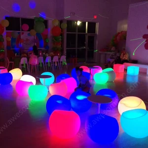 Luminous LED Multi-Color Apple Illuminated Bar Stool Plastic Chair for Home Outdoor Party Night Furniture Decorative Lighting