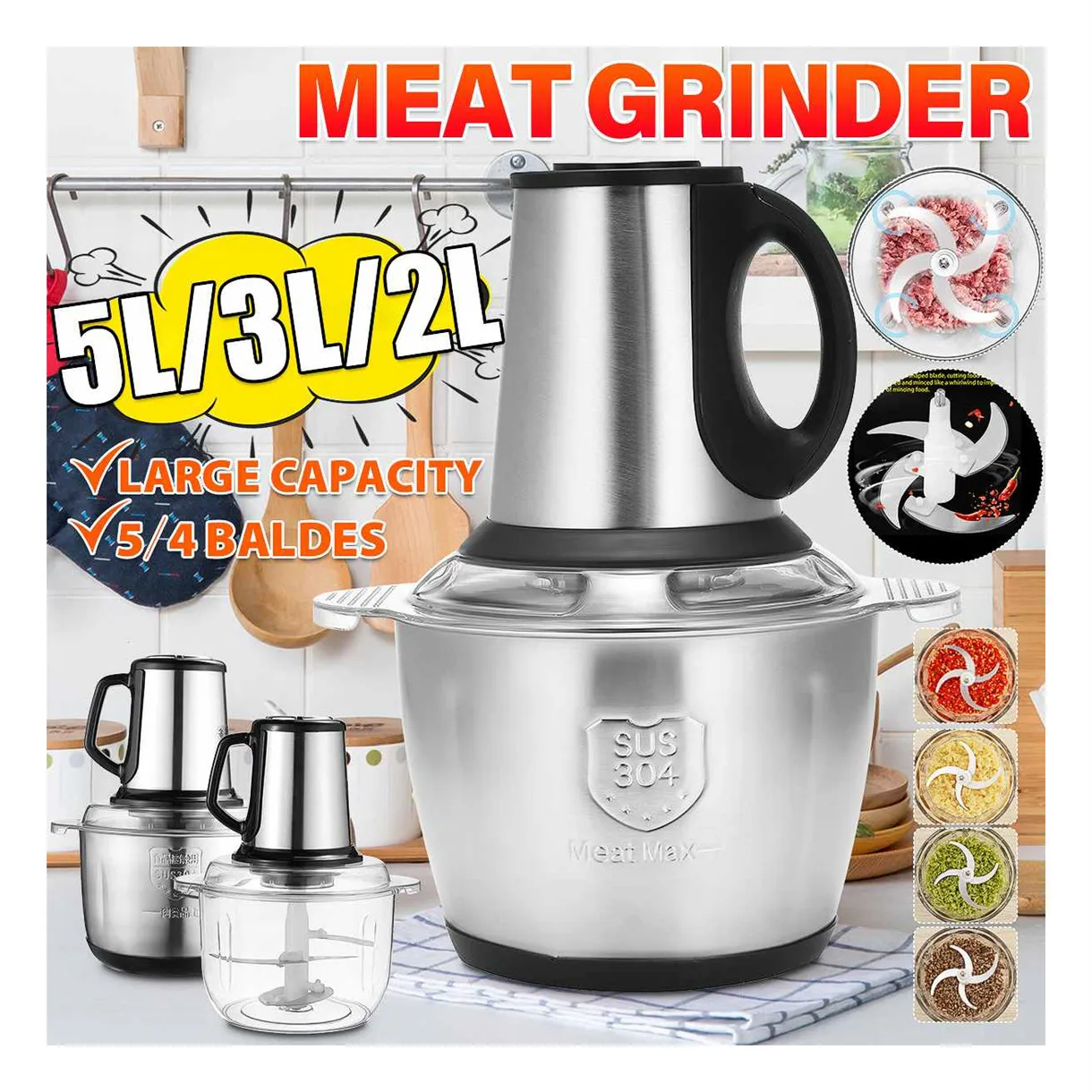 Buy Wholesale China 200w Battery Operated  Hot Olrid 600ml Portable  Meat Grinder Mini Electric Food Processor & Electric Meat Grinder at USD  11.5