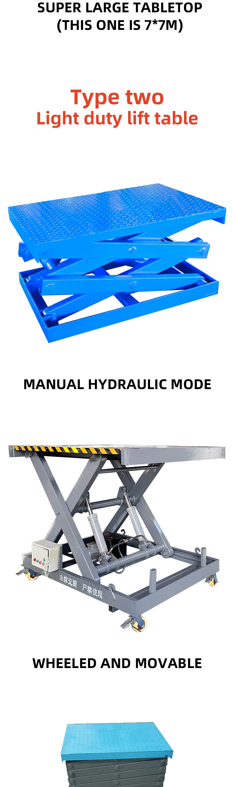 Triple Vertical Scissor Lift Table Galvanised Double Vertical Scissor