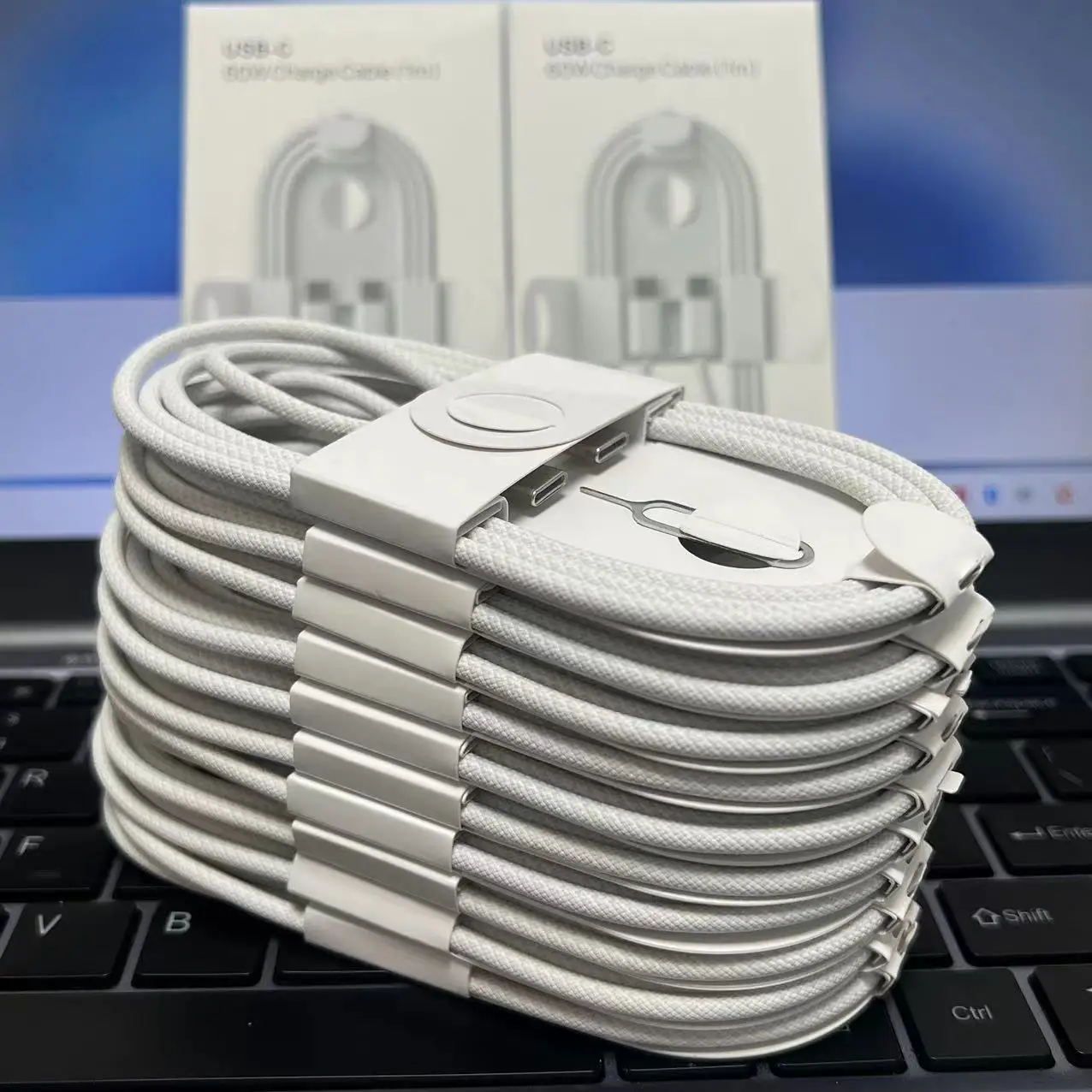 USB Type C to C Fast Charging Data Cable Braided Jacket for Smartphones Tablets Laps