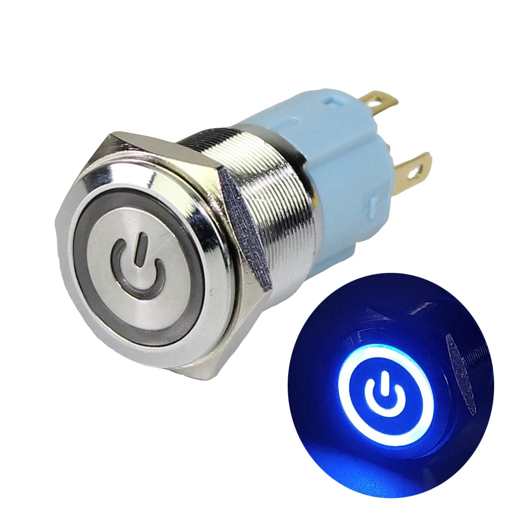 16mm IP67 waterproof start switch boat angle instant button 