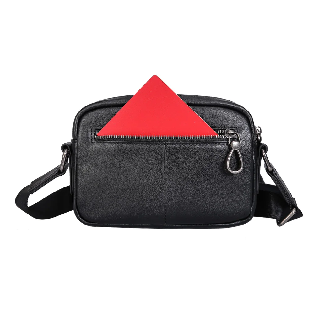 Tiding Custom Fashion Black Small Calf Cowhide Genuine Leather Shoulder Bag Women Leather Messenger Bag Custom