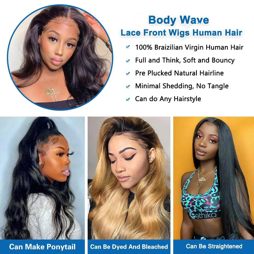 Peruca de cabelo humano lace front body wave com tela invisível_voghion.com