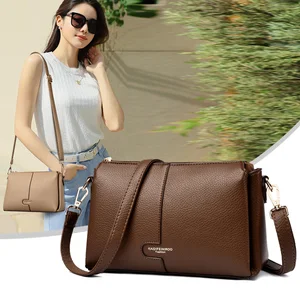 Ladies' Fashionable Large Wallet Soft PU Material Single-shoulder Bag High-end  Simple Style Crossbody Bags for Women