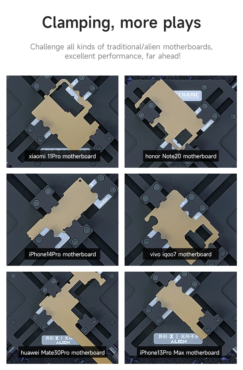 MECHANIC ALIEN X V2.0 Square Universal Motherboard Clamp 360° PCB Soldering Fixture for Phone Board Repair