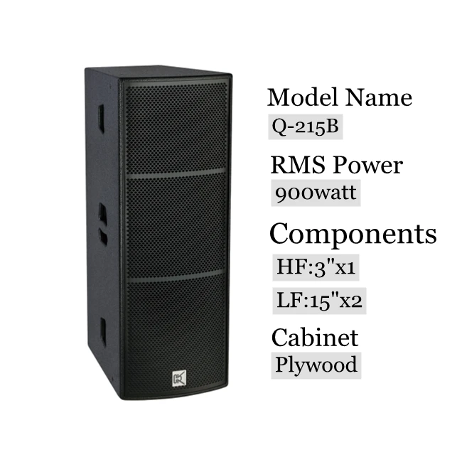 Stage Sound Equipment Big Power Dual 15 Inch Karaoke 900W RMS 3600W PEAK PA System Dj Outdoor Event Full Range Spekers