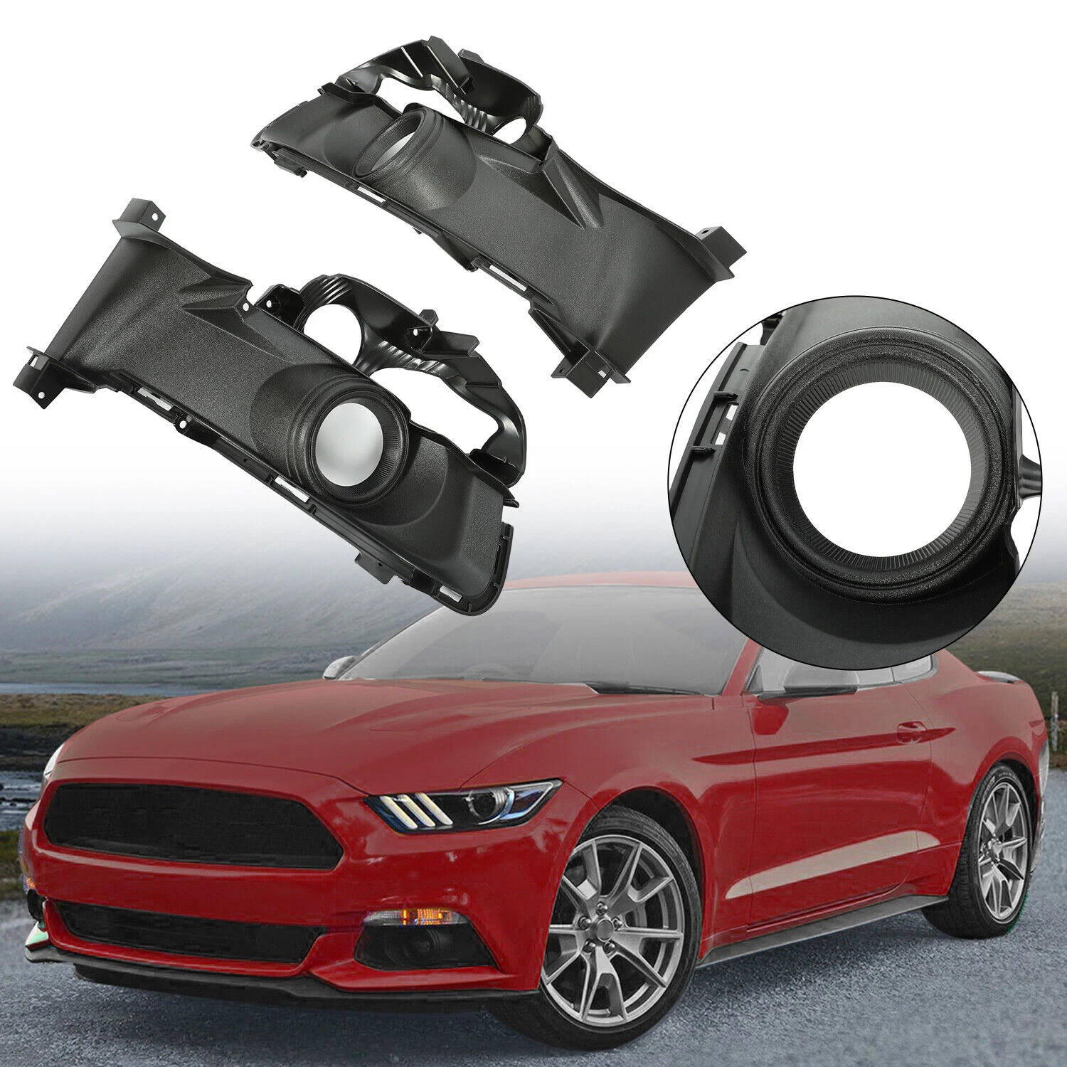 auto parts car spare parts fog light lamp cover case trim bezel for 2015 2016 2017 ford mustang