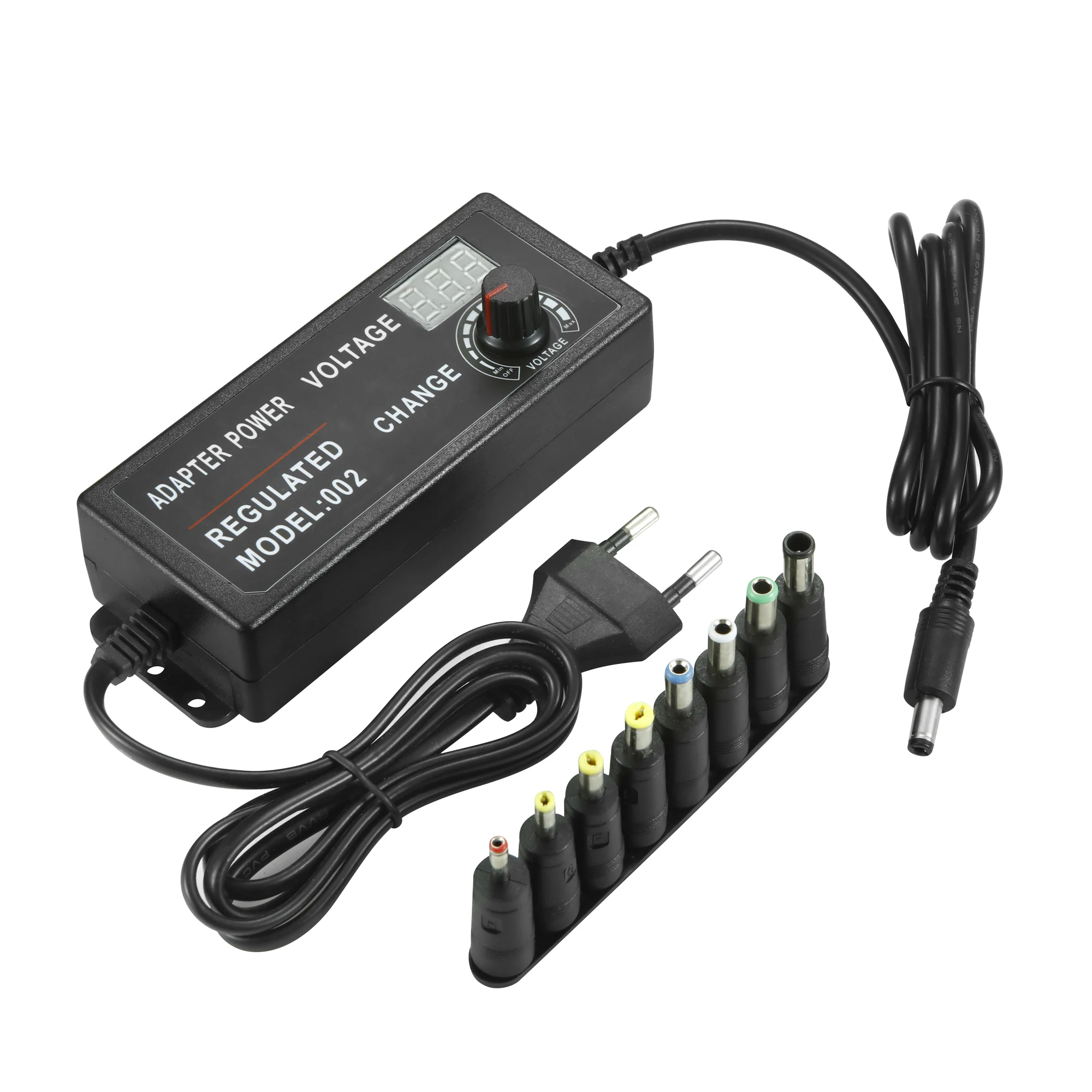 Universal Adjustable AC/DC Power Supply Adapter 3-24V 2A 48W LED Volt Display 6 