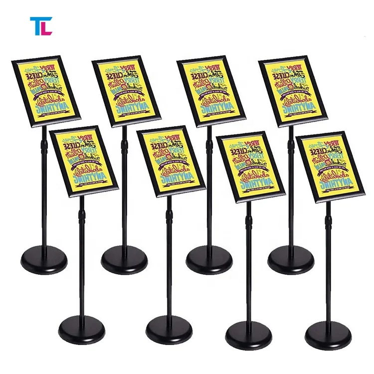cartel de oficina cartel publicitario soporte de exhibición placa de aluminio soporte de carteles vertical expositor de piso tablón de publicidad