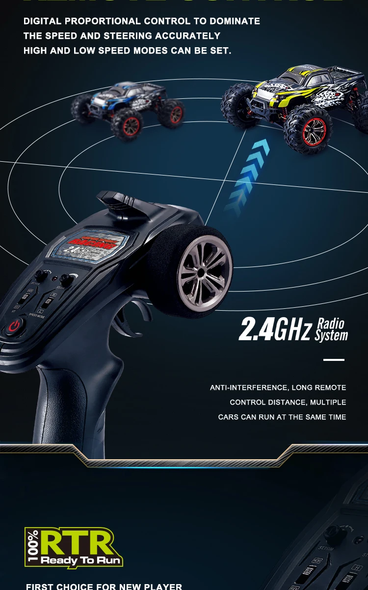 HOSHI N516 RC Truck 1/10 rc car 4WD Remote Control Toys with Lights Off-Road Hobby monster truck fast Crawler Electric Vehicle