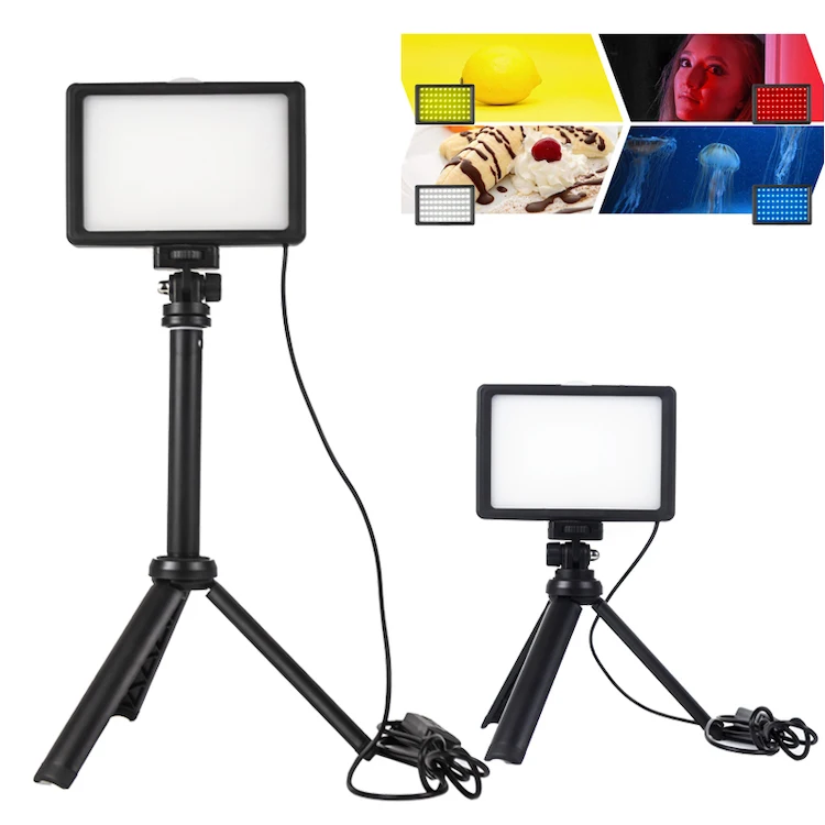 Square Led Panel Light Video With Tripod Dimming 10%-100% For Studio