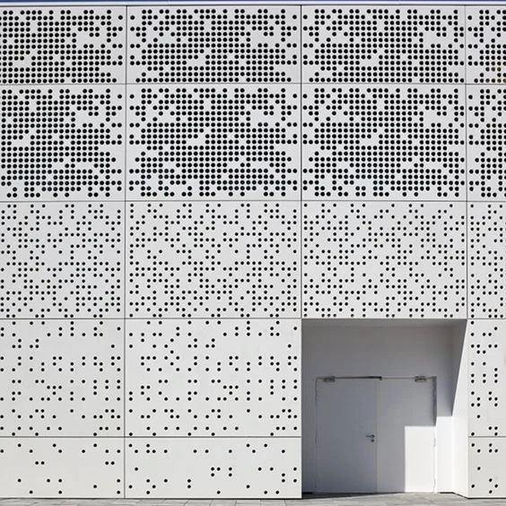 Perforated Aluminum Panel Facade Cladding System for Curtain Walls and Wall Structures