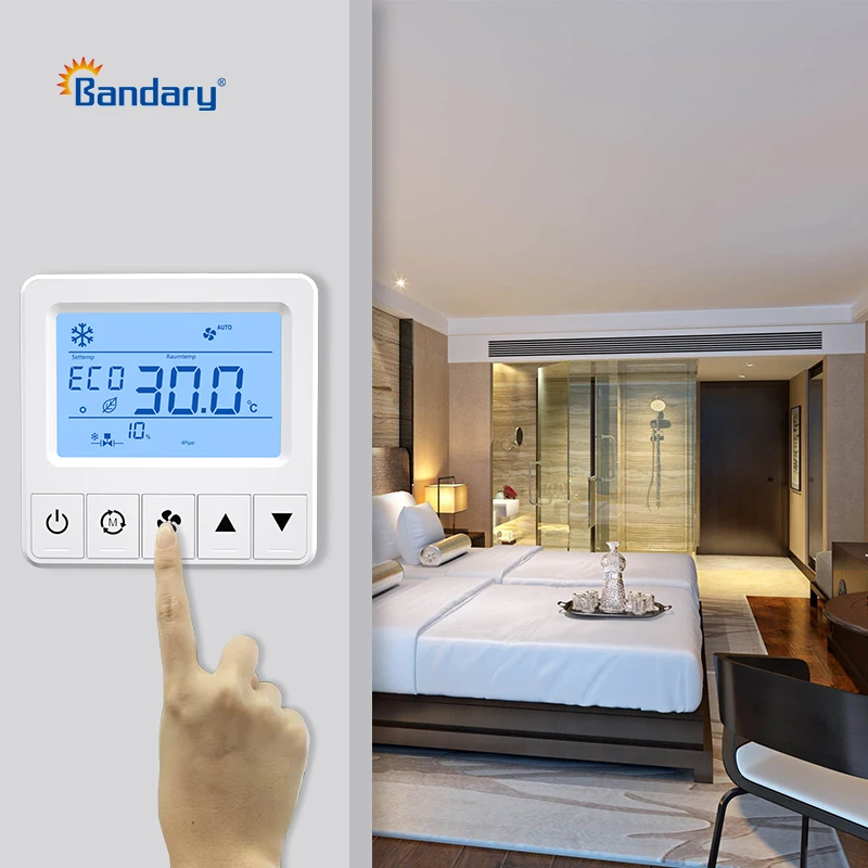 Bandary FC182-5DO modbus programmable air conditional large screen room smart thermostat