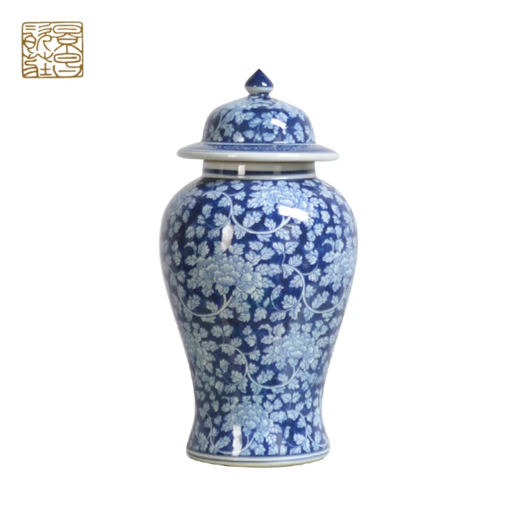 Fashion Home Decoration Ceramic Ginger Jar Blue White