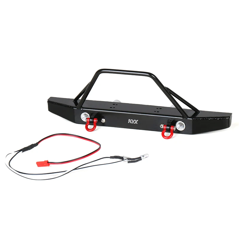 KYX 1/6 Scale Axial SCX6 HD Metal Rear Bumper w/ Led Red Shackle 