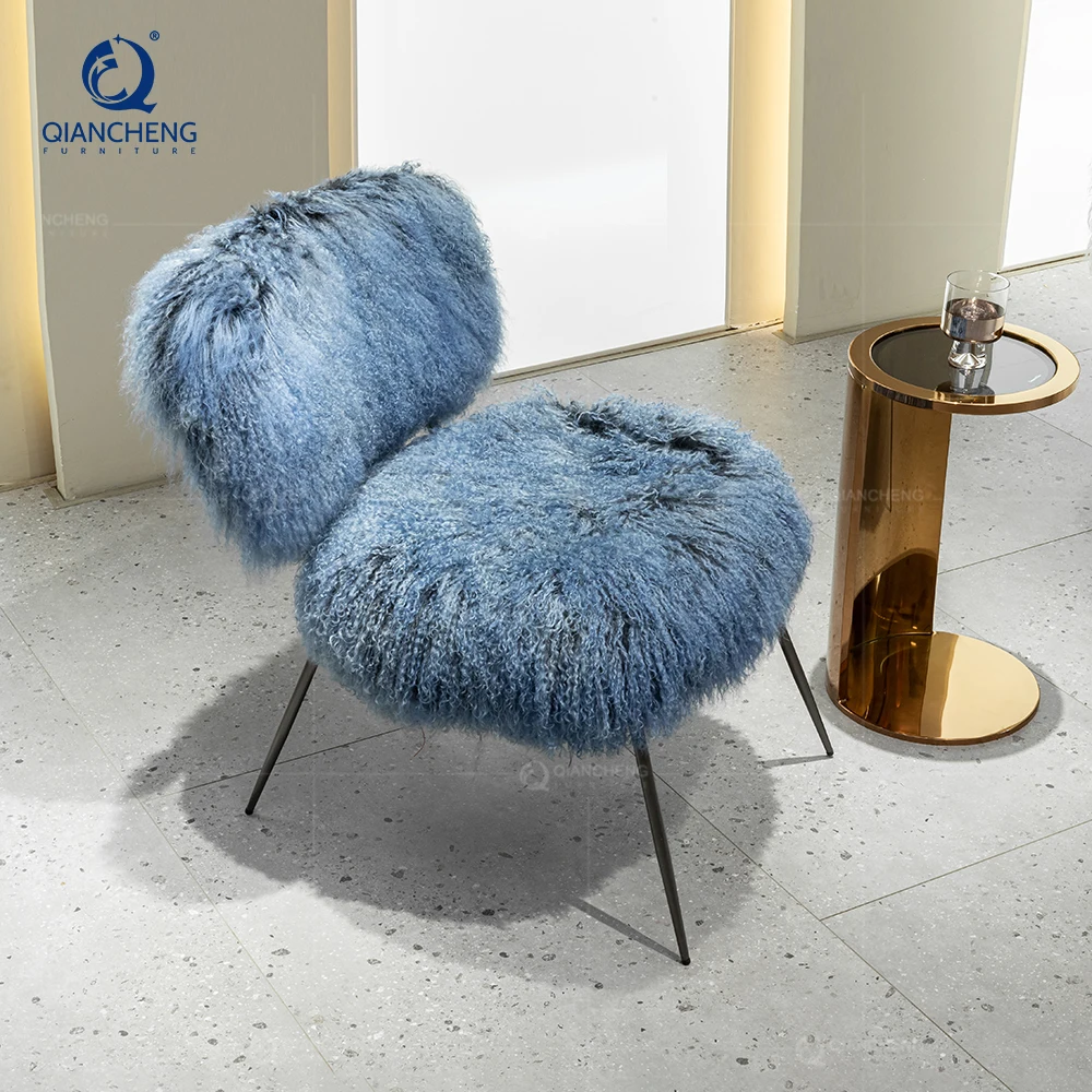 QIANCHENG Customised Lazy Living Room Comfortable Salon Couch Hospital Wool Fabric Beauty Victorian Recliner Chair