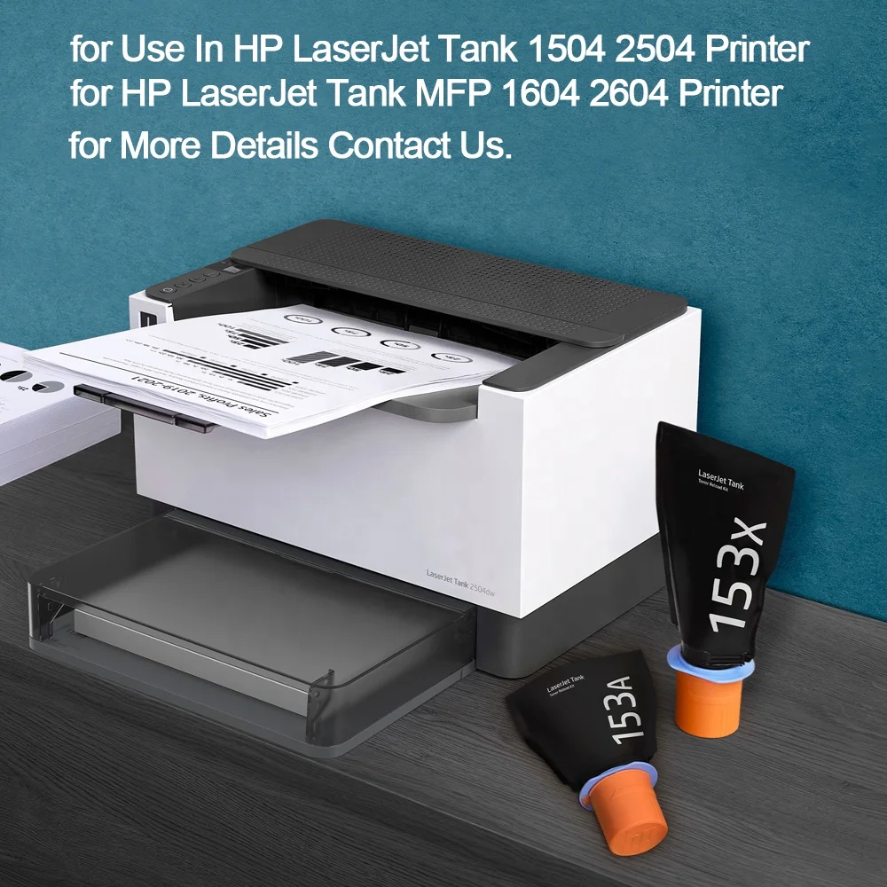 2 Cartouches Toner HP 153X Compatibles - 5000 Pages, Pour Laser Tank 1504/2504/2604