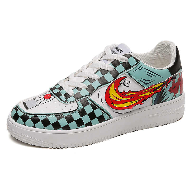Дизайнерские мужские кроссовки с логотипом на заказ, Мужская дышащая повседневная обувь 3D с рассекающим демонов, Мужская обувь для скейтборда