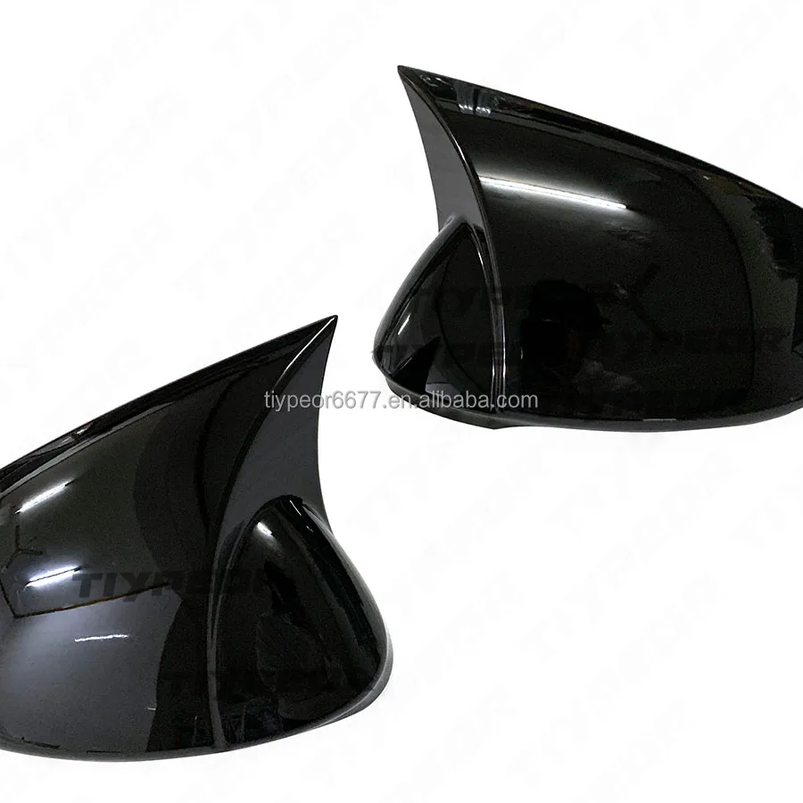 product tiypeor rearview mirror cover for vw volkswagen golf 8 2019   bat style glossy black wing mirror cap covers one pair-8