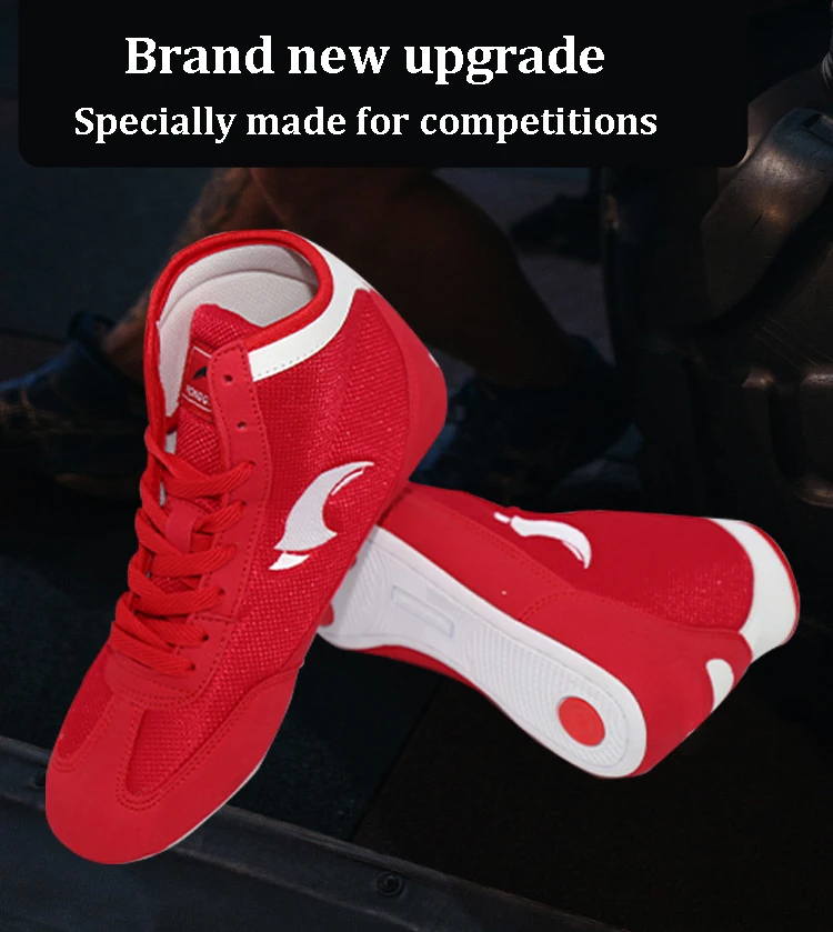 Custom Logo Boxing Shoes Rubber Professional Weightlifting Wrestling