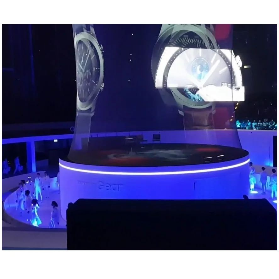 3Dホログラムディスプレイマジックライト 3D透明ディスプレイホログラム装置円形ホログラフィック広告LCD