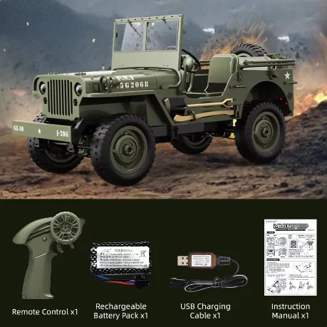 JJRC C8815 RC Car - 1941 1/10 Scale Military Truck Simulation