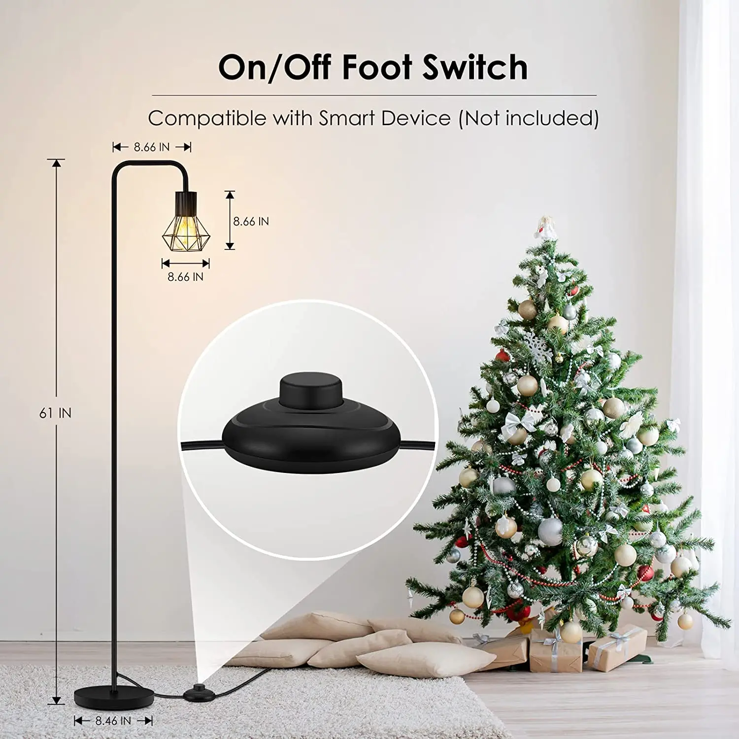 Industrial Floor Lamp Standing Lamp E26 Socket On And Off Foot Switch ...
