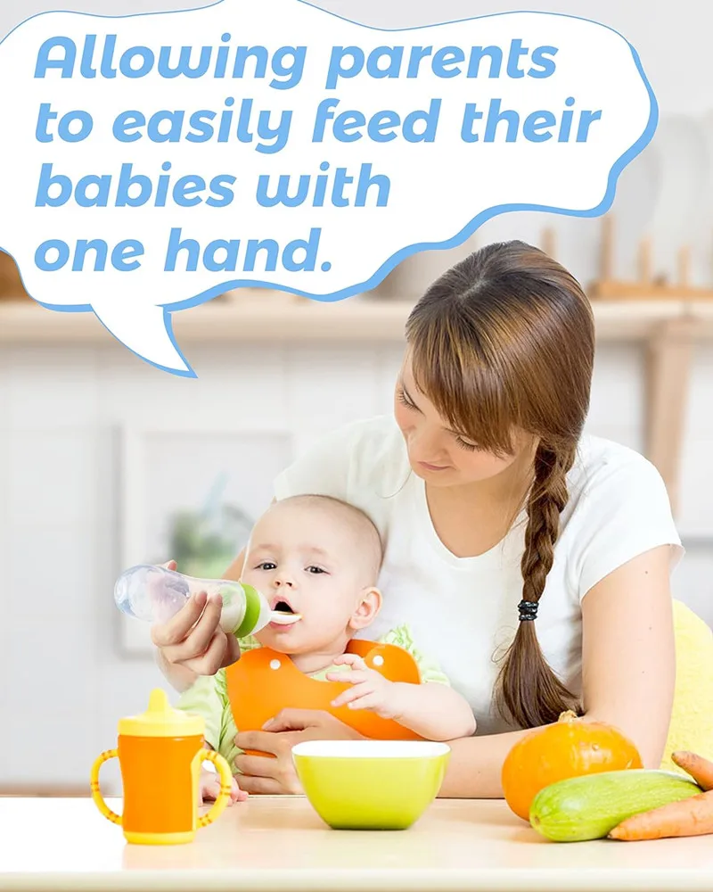 Baby love Feeding Spoon with Squeezy Food Grade Silicone Feeder Bottle, for Infant Baby, 90ml, BPA Free