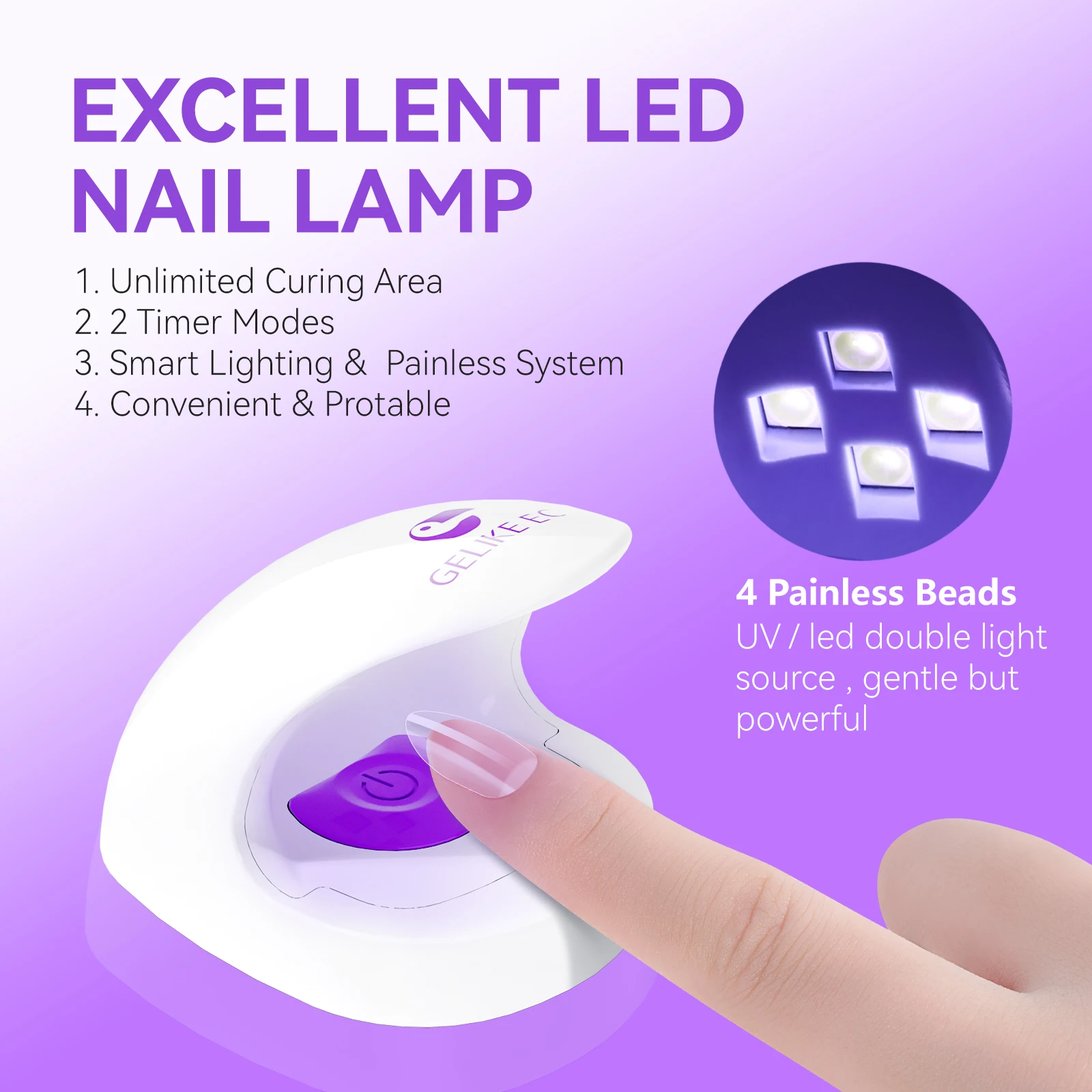 Table Desk Rechargeable Professional Uv Led Mini Nail Lamp For Nails
