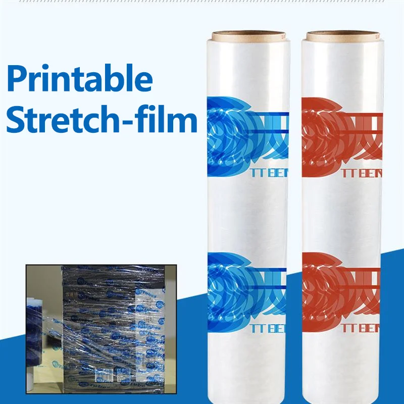 Print logo Custom Pe Film Roll Lldpe Pallet Pe Stretch Film Handy Wrap Stretch Film