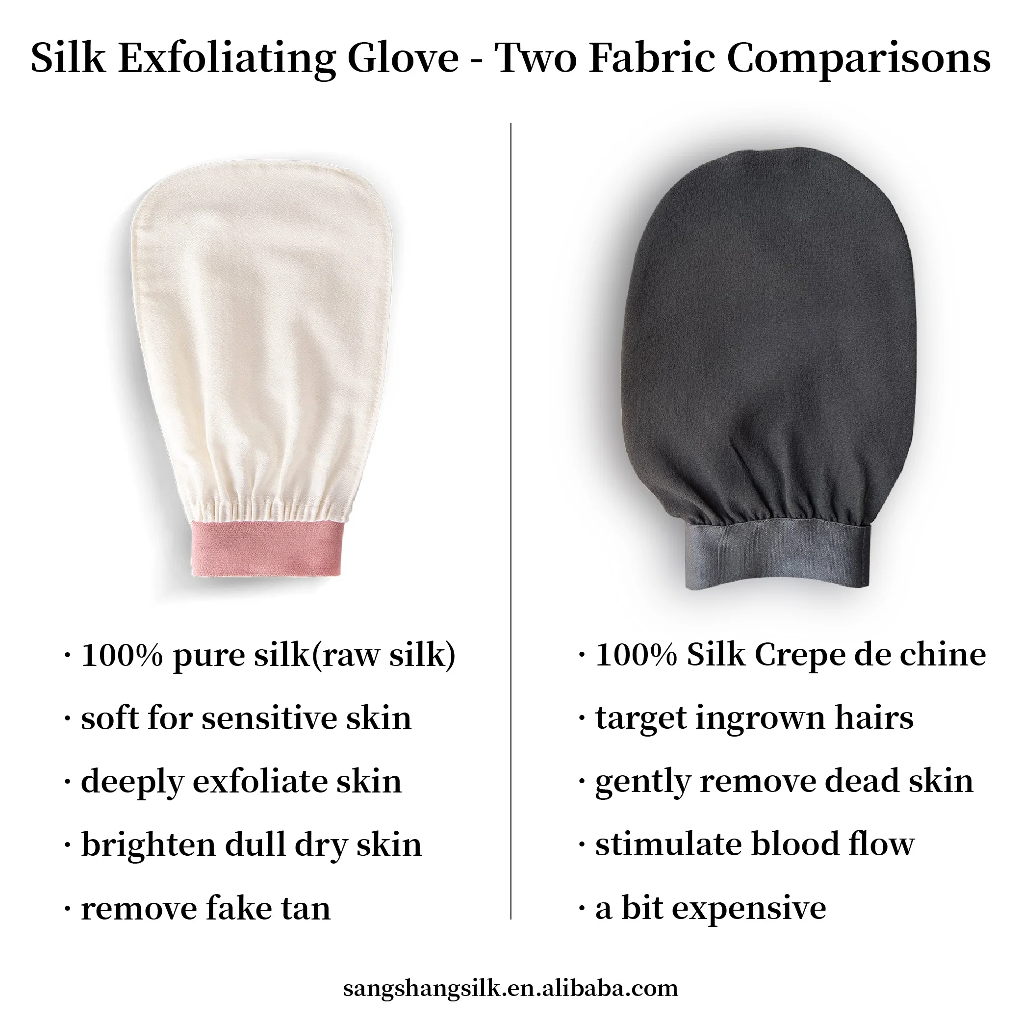 Seiden-Peeling-Handschuhe Hammam Kesse Mitts mit individuellem Logo,  Bade-Scrubber-Handschuh fr abgestorbene Haut und Brune,  Bestseller-Peeling-Handschuh