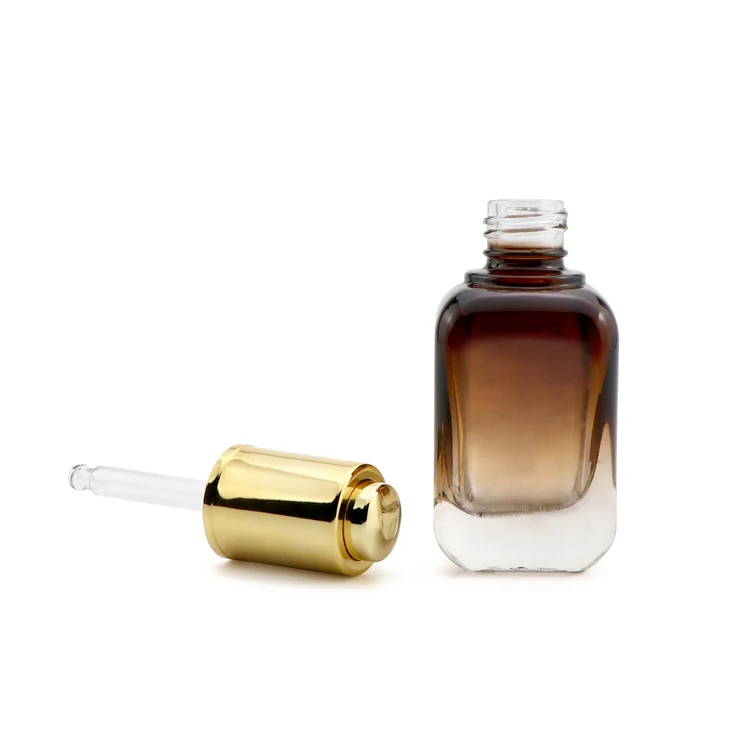 JX Pack 30ml 40ml Amber square Rectangle Essential Oil Glass Dropper Bottle