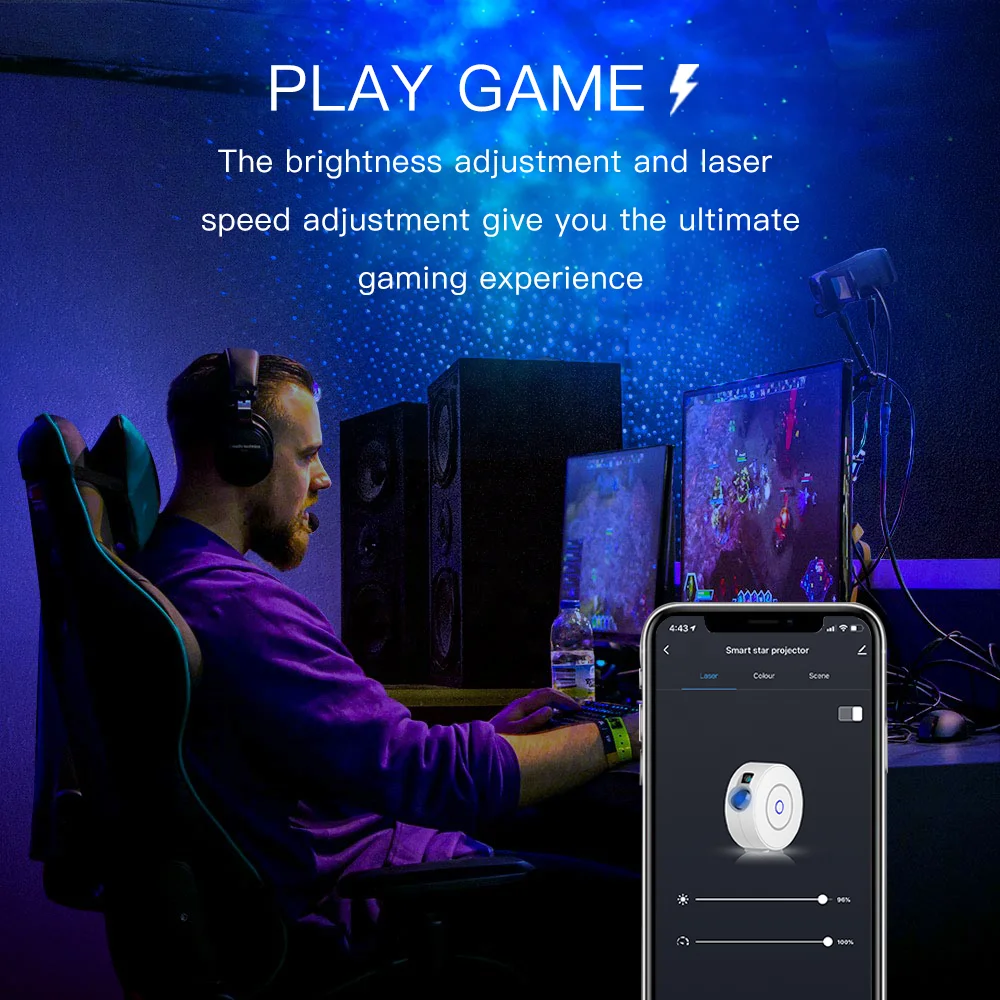 
Умный Галактический проектор с Wi-Fi, проектор звездного неба, лазерный проектор звездного неба, Ночной светильник с Alexa и Google Home 