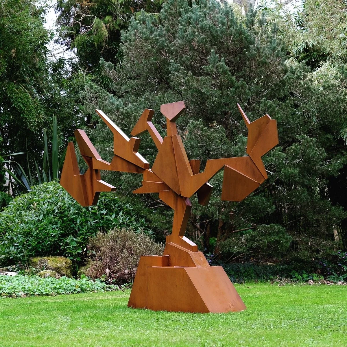 Rusty Steel  Large Customizable Animal Statue Bird Horse Kangaroo Corten Steel Animal Sculpture