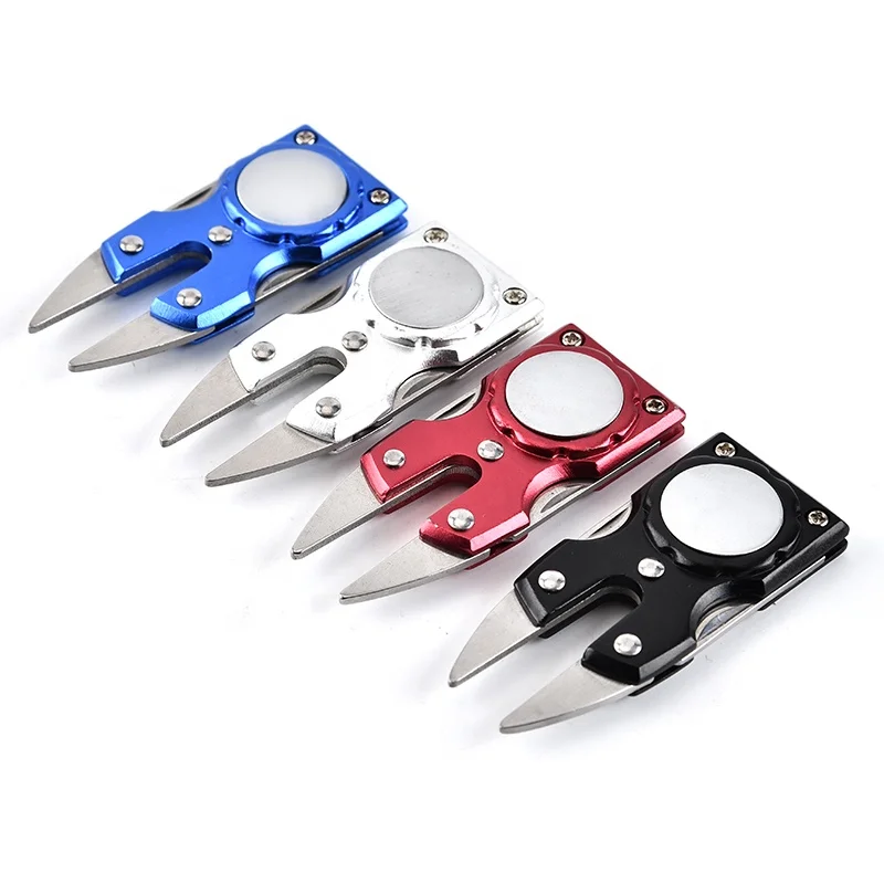 Free Personalized Custom Magnetic Divot Ball Marker Golf Divot Pitch Fork Tool with Free Design Golf Accessories