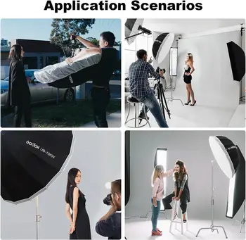 Godox UB-105W 41in 105cm Parabolic Black White Reflective Umbrella Studio Light Umbrella with Black Silver Diffuser Cover Cloth detail image