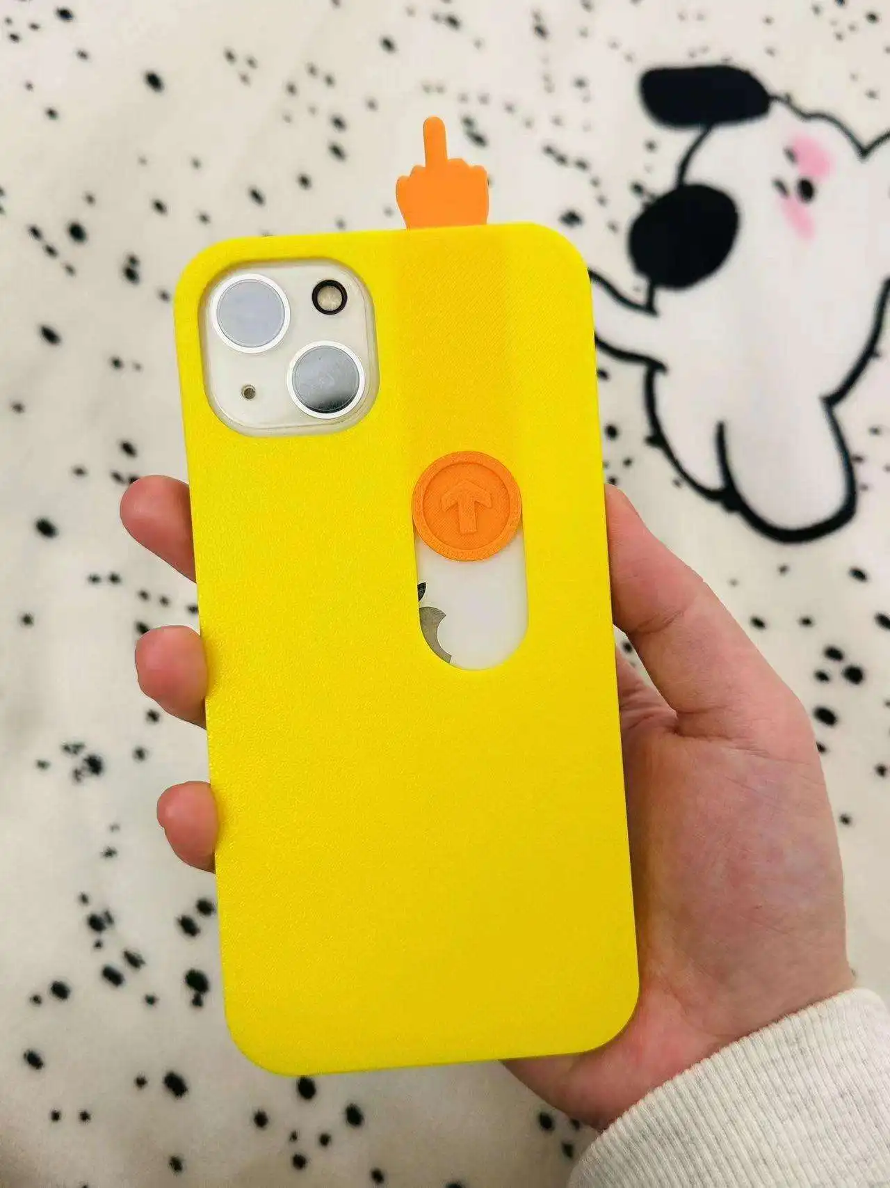 AilesTecca Funny Spoof 3D Printing Sliding Middle Finger Mobile