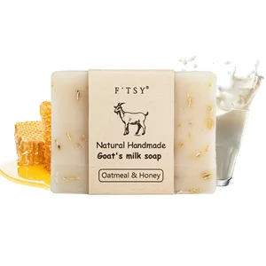 Handmade Shaped Goat Milk and Oatmeal Soap Solid Liquid Hand Wash for Adults with Goat Milk Honey Olive Oil