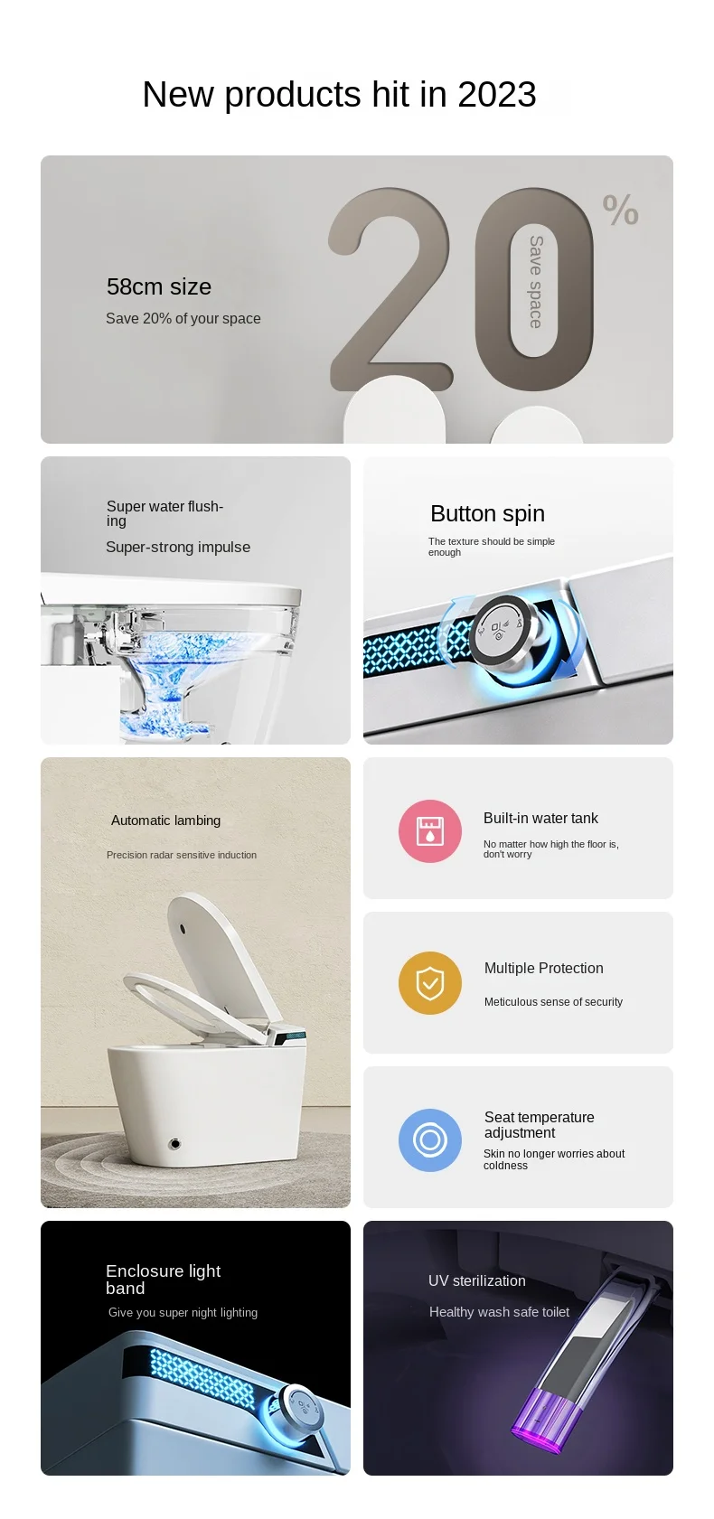 product mini size design bathroom automatic flush one piece ceramic intelligent toilets electronic sanitary ware smart toilet-13