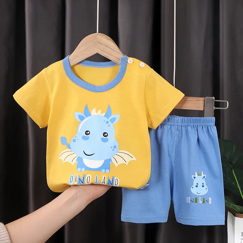 New Children's Clothes Suit Summer Baby Boy Clothes Suit T-shirt Short ...