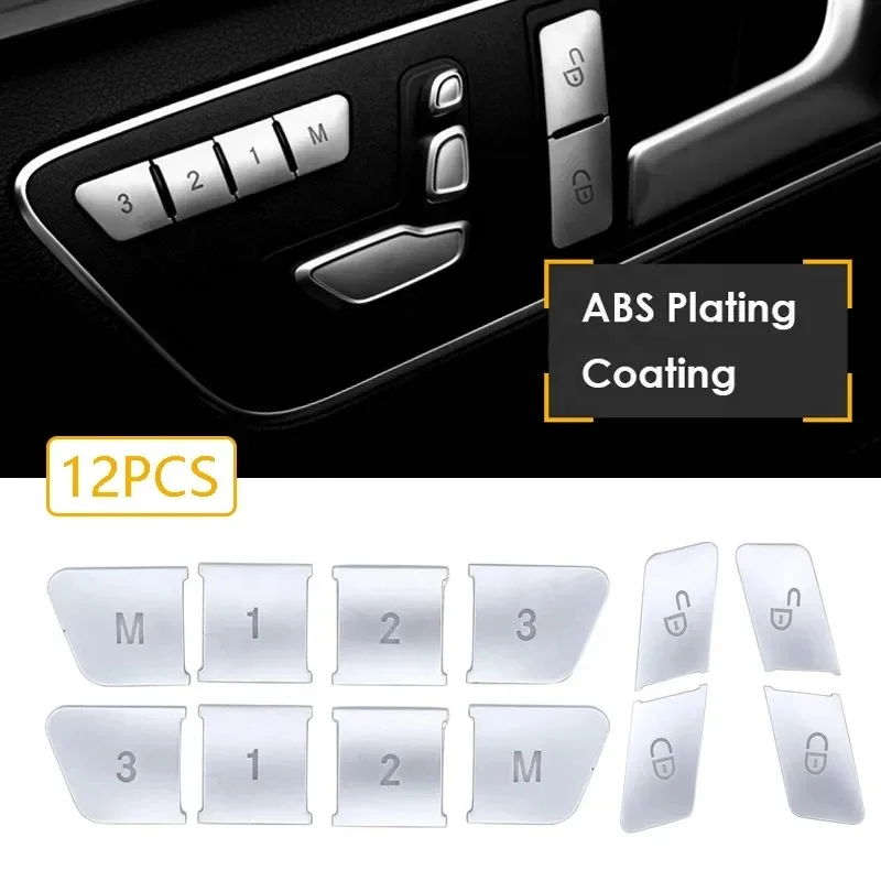 Door Lock Unlock Buttons Sequins Decoration Adjust Switch Button Cover Stickers Trim for Mercedes Benz C E Class W204 W212