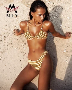 Custom High Quality Spandex / Polyester Bikini Halter&Lace up Swimwear for Women