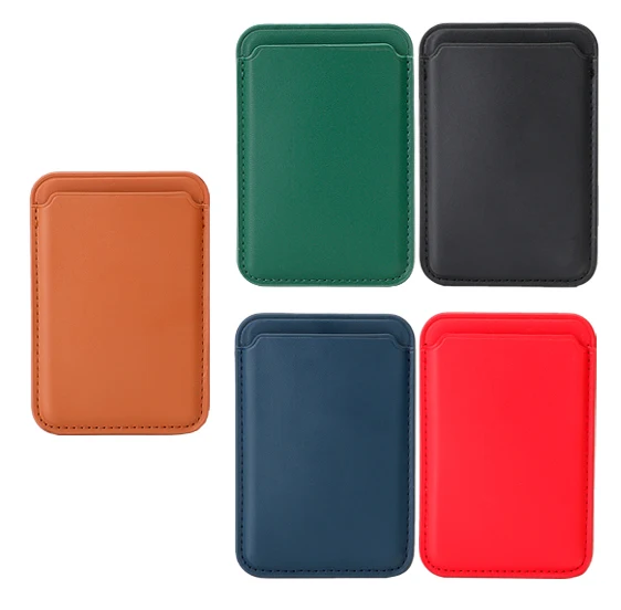 In Stock Detachable Slim Minimalist Cell Phone Wallet Magnetic Leather Phone Card Holder for Back of Phone