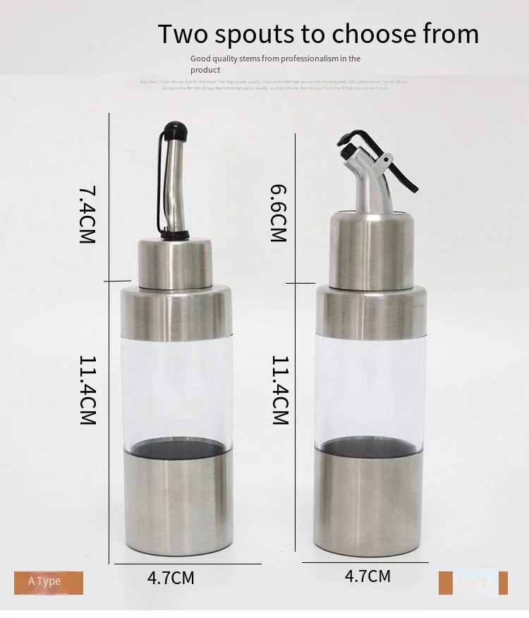 304 stainless steel seasoning bottle oil pot vinegar bottle transparent visible capacity food grade oil bottle factory