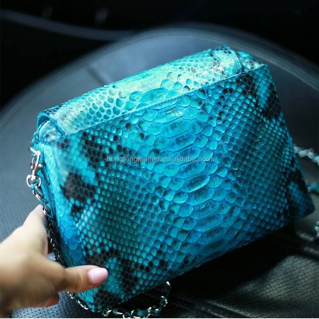 Famous brand luxury leather handbags for lady, python skin handbags for women