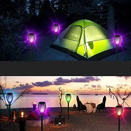 7 Changing Color Solar Outdoor Light Torch Christmas Landscape Decoration Garden Driveway Lawn Flickering Dancing Flame Lighting