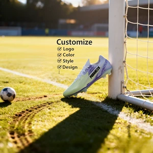 Manufacturer Custom OEM Leather Soccer Shoes Breathable Outdoor Training Soccer Cleats for Men