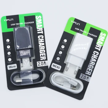 2.1A USB Travel Charger  New Portable 18W Adaptive Output Power Mobile Phone Laptop Adapters Includes Data Cable-EU/US